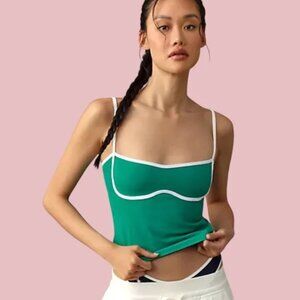 By Anthropologie Seamless Piped Trim Bralette - Fresh Pine